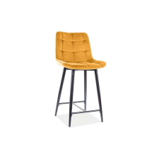 Signal Félmagas bárszék CHIC H-2 VELVET FEKETE VÁZ / CURRY SÁRGA BLUVEL 68 bútor