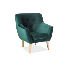 Signal Fotel NORDIC 1 VELVET színe zöld kárpit BLUVEL 78 / bükk bútor