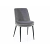 Signal Kayla Velvet Bársony Étkezőszék Szürke Fekete Fém Vázzal