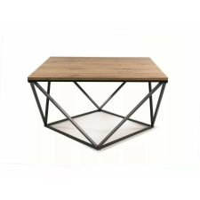 Signal Silver A Artisan Tölgy Négyzetes Dohányzóasztal Geometrikus Fém Vázzal bútor