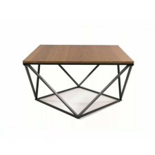 Signal Silver A Geometrikus Diófa MDF Dohányzóasztal Fekete Vázzal bútor