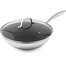 Siguro Wok Pure Delight, 28 cm, acél, ILAG® Professional S rozsdamentes felület + fedő edény