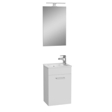 Siko Vitra Mia fehér fürdőszobaszekrény 39cmx28cm, mosdóval,tükörrel,lámpával, jobbos csaplyukkal fürdőszoba bútor