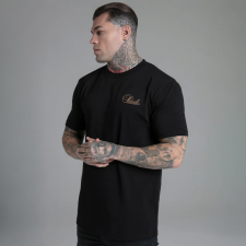 Siksilk Black Graphic T-Shirt férfi póló