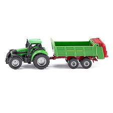 SIKU Deutz-Fahr traktor univerzális szóró utánfutóval - 1673 (89856) autópálya és játékautó