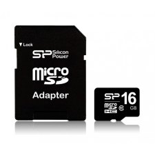 Silicon Power 16GB microSDHC Silicon Power CL10 + adapter (SP016GBSTH010V10SP) memóriakártya