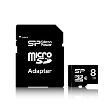 Silicon Power 8GB Micro Secure Digital Card CL10 + SD adapter (SP008GBSTH010V10-SP) memóriakártya