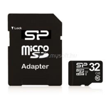 Silicon Power MicroSD kártya - 32GB microSDHC Class10 + adapter (SP032GBSTH010V10SP) memória (ram)