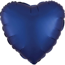  Silk Navy Blue szív fólia lufi 43 cm party kellék