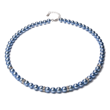 Silky Blue Elegance – kék színű kagyló nyaklánc, dobozban nyaklánc
