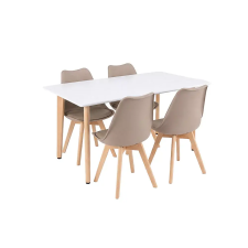  Silla 120 4+1 étkező garnitúra fehér-bézs bútor