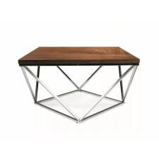  Silver A Geometrikus Diófa MDF Króm Dohányzóasztal bútor