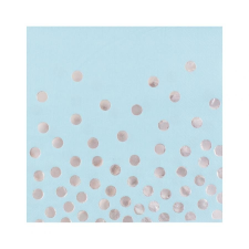 Silver Dots Blue, Pöttyös szalvéta 12 db-os 33x33 cm party kellék