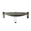 SILVER Mobil tűzrakó rozsdamentes acél 58x58x20 cm hordozható tűzrakó tál, tűzrakóhely grillező