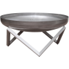 SILVER Mobil tűzrakó rozsdamentes acél 63x63x36 cm hordozható tűzrakó tál, tűzrakóhely grillező