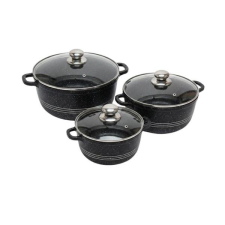  Silver Royal Diamond Tapadásmentes Edényszett (3 db) (Fekete) SR-3030-F edény