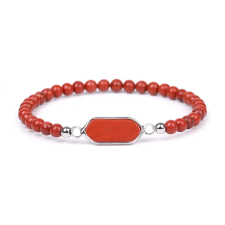 Silver Star Elite női karkötő, Red Jasper, 21 cm karkötő