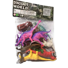 SilverHome Nyolc darabos Dinó Mini figura szett Dekorációs elemekkel játékfigura