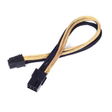 Silverstone 6-Pin PCIe - 6-Pin PCIe hosszabbító - 250mm fekete/arany kábel és adapter
