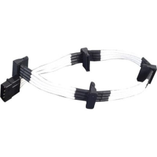 Silverstone SILVERSTONE 4-Pol-Molex - 4x SATA hosszabbító 30cm - Fehér kábel és adapter