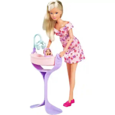 Simba Toys Steffi Love - Interaktív terhes Steffi baba kisbabával, Hello Baby baba