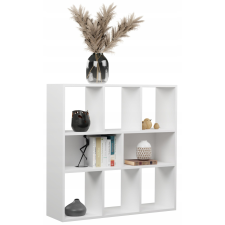  SIMON fehér laminált könyvespolc 9 rekesszel bútor