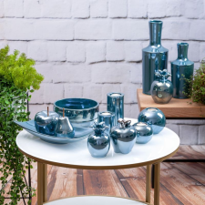  Simona2 dekoratív kerámia tál Türkiz 20x20x10 cm dekoráció