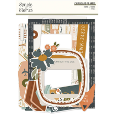Simple Stories Chipboard - Chipboard Frames - Here + There (1 csomag) dekorációs kellék