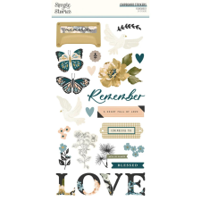 Simple Stories Chipboard matrica - Chipboard Stickers - Remember (1 ív) matrica