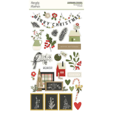 Simple Stories Chipboard matrica - Chipboard Stickers - The Holiday Life (1 ív) matrica