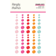 Simple Stories Díszítőelem , Enamel Dots / Simple Stories Heart Eyes (1 ív) dekorációs kellék