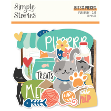 Simple Stories Fur Baby Cat Kivágatok Bits &amp; Pieces 1 csomag matrica