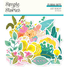 Simple Stories Just Beachy Kivágatok Floral Bits & Pieces 1 csomag matrica