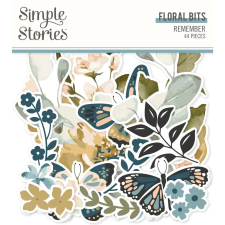 Simple Stories Kivágatok - Floral Bits & Pieces - Remember (1 csomag) matrica