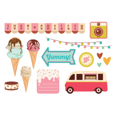 Simple Stories Kivágatok - Simple Pages Pieces - Retro Summer (1 csomag) matrica