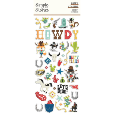 Simple Stories Matrica , Puffy Stickers / Simple Stories Howdy! (1 ív) matrica