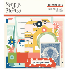 Simple Stories Pack Your Kivágatok Journal Bits & Pieces 1 csomag matrica