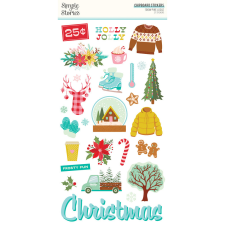 Simple Stories Snow Pine Lodge Chipboard matrica Chipboard Stickers 1 ív matrica