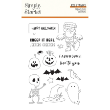 Simple Stories Szilikonbélyegző - Clear Stamps - FaBOOlous (1 csomag) bélyegző