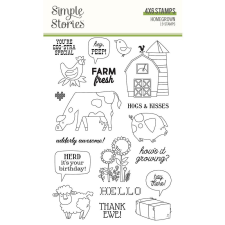 Simple Stories Szilikonbélyegző , Clear Stamps / Simple Stories Homegrown (1 csomag) bélyegző