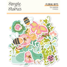 Simple Stories Tea Garden Kivágatok Floral Bits & Pieces 1 csomag matrica