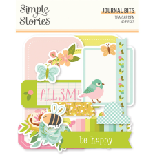 Simple Stories Tea Garden Kivágatok Journal Bits & Pieces 1 csomag matrica
