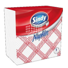 Sindy Sindy szalvéta 1 rétegű 45 db kockás (piros) 33x33cm higiéniai papíráru