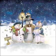  Singing snowmen papírszalvéta 33x33cm, 20db-os papírárú, csomagoló és tárolóeszköz