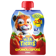 Sió Vitatigris Eper gyümölcspüré 100% - 90 g üdítő, ásványviz, gyümölcslé