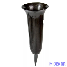  Sírváza leszúrós nagy műanyag D13,5cm M38,5cm - Fekete dekorációs kellék