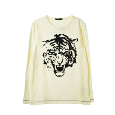 Sisley vajszínű, tigrises fiú felső – 130 cm gyerek póló
