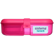 Sistema Háromrekeszes ételtároló doboz + joghurt tartó, 1,1 l, rózsaszín uzsonnás doboz