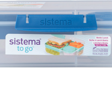 Sistema To Go Ételtároló doboz + joghurt tartó, 1,65 l, 3 rekeszes, kék uzsonnás doboz