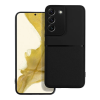 SIX Samsung Galaxy S22 tok, Közepesen Ütésálló, Kemény hátlap, Rugalmas keret, Kameravédővel, SIX NOBLE, Fekete